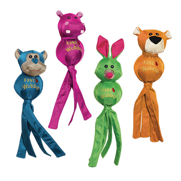KONG Wubba Ballistic Friends | Brinquedo de Nylon Reforçado com Apito para Cachorro | Cores Sortidas