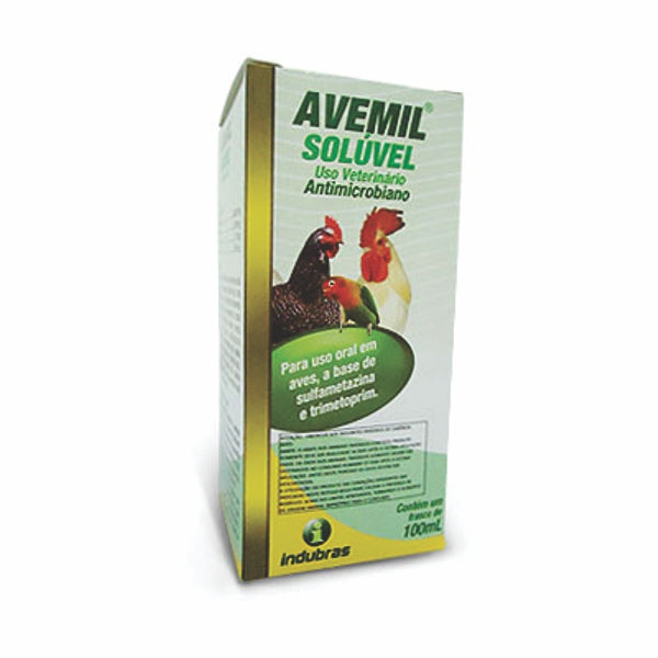 Avemil Solúvel 100ml | Antibacteriano para Aves | Indubras