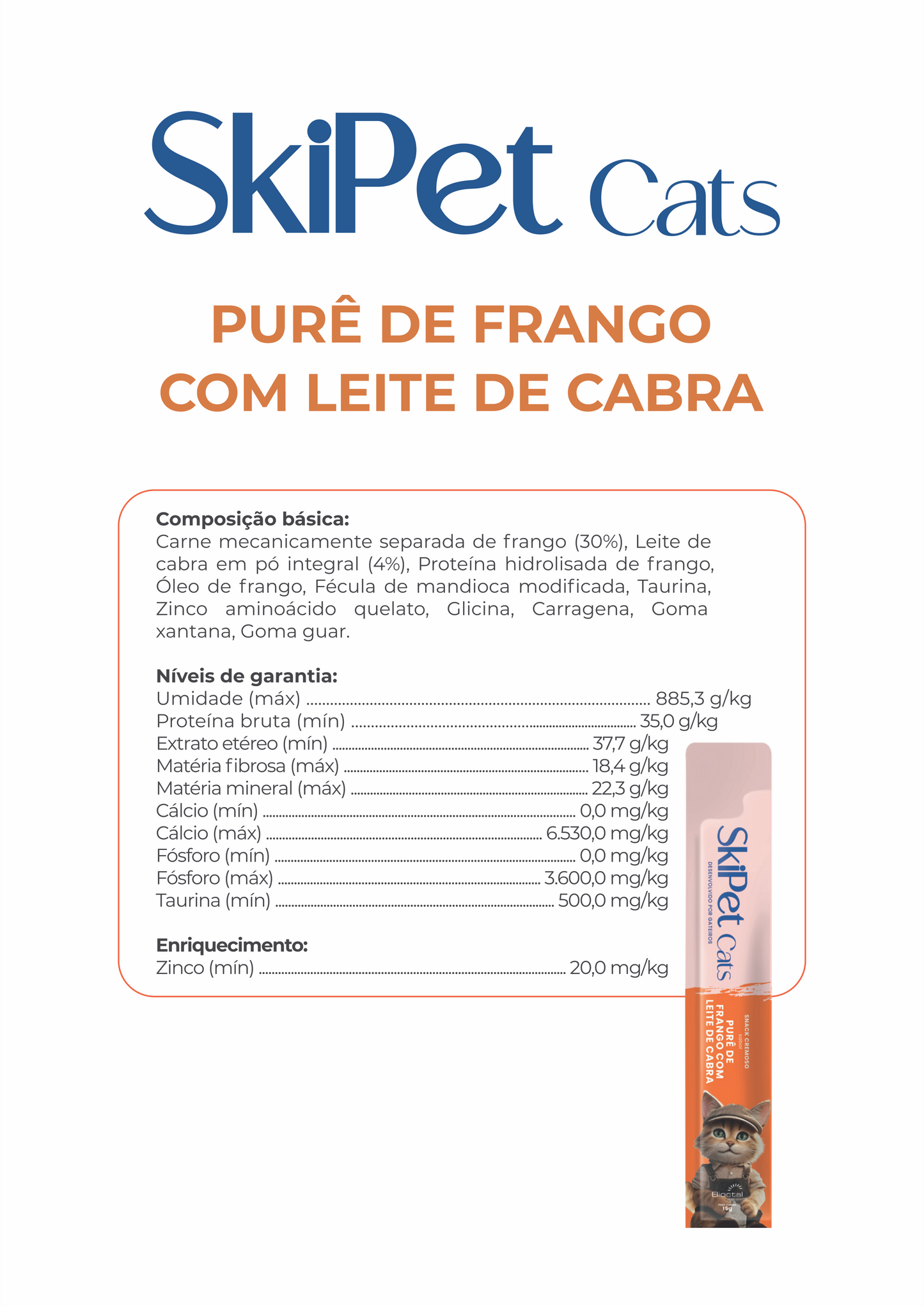 Snack Cremoso Skipet Cats Frango C/ Leite De Cabra Emb 4X15g