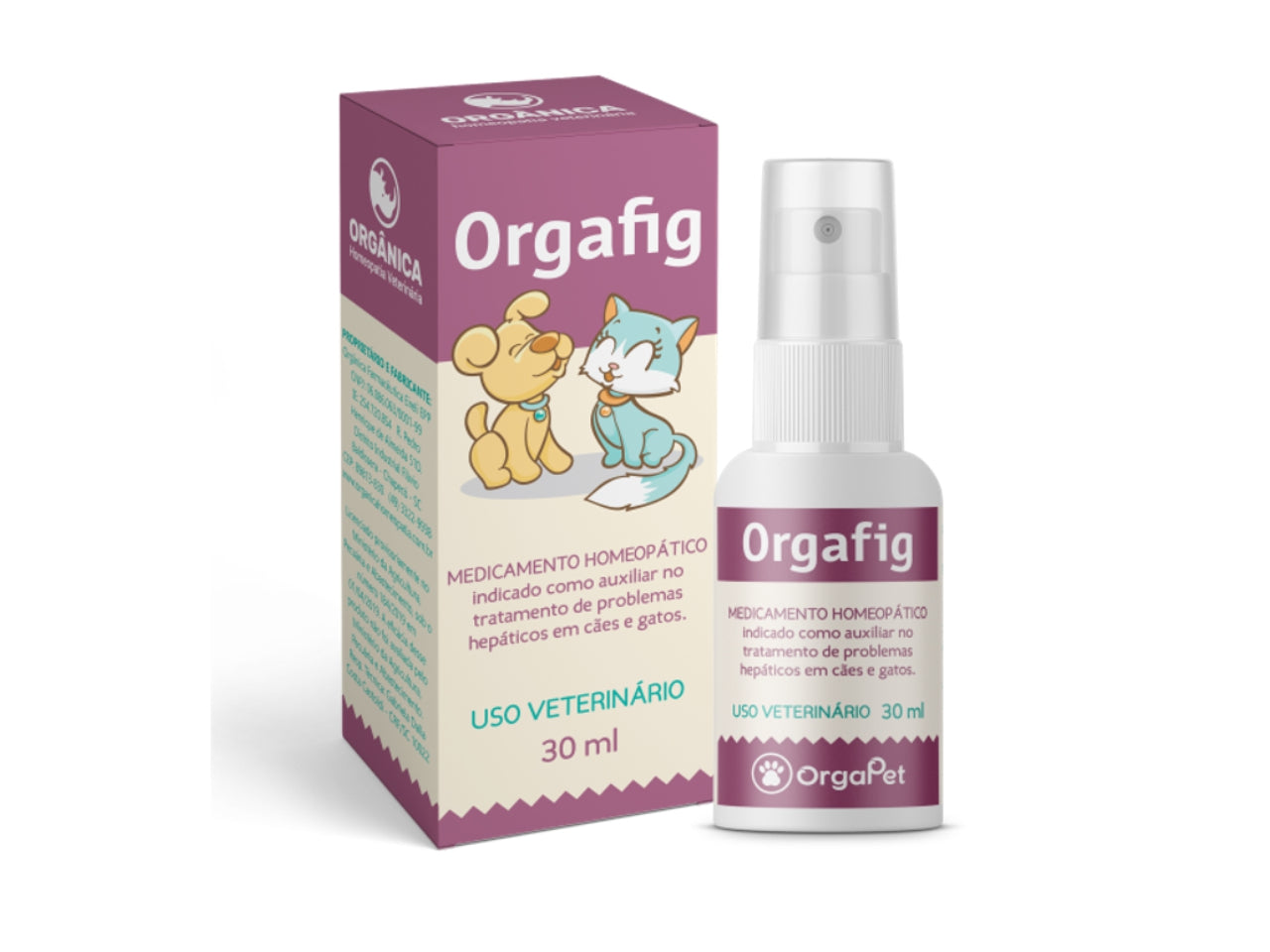 Medicamento Homeopático Hepático Orgafig 30ml para Cães e Gatos | OrgaPet