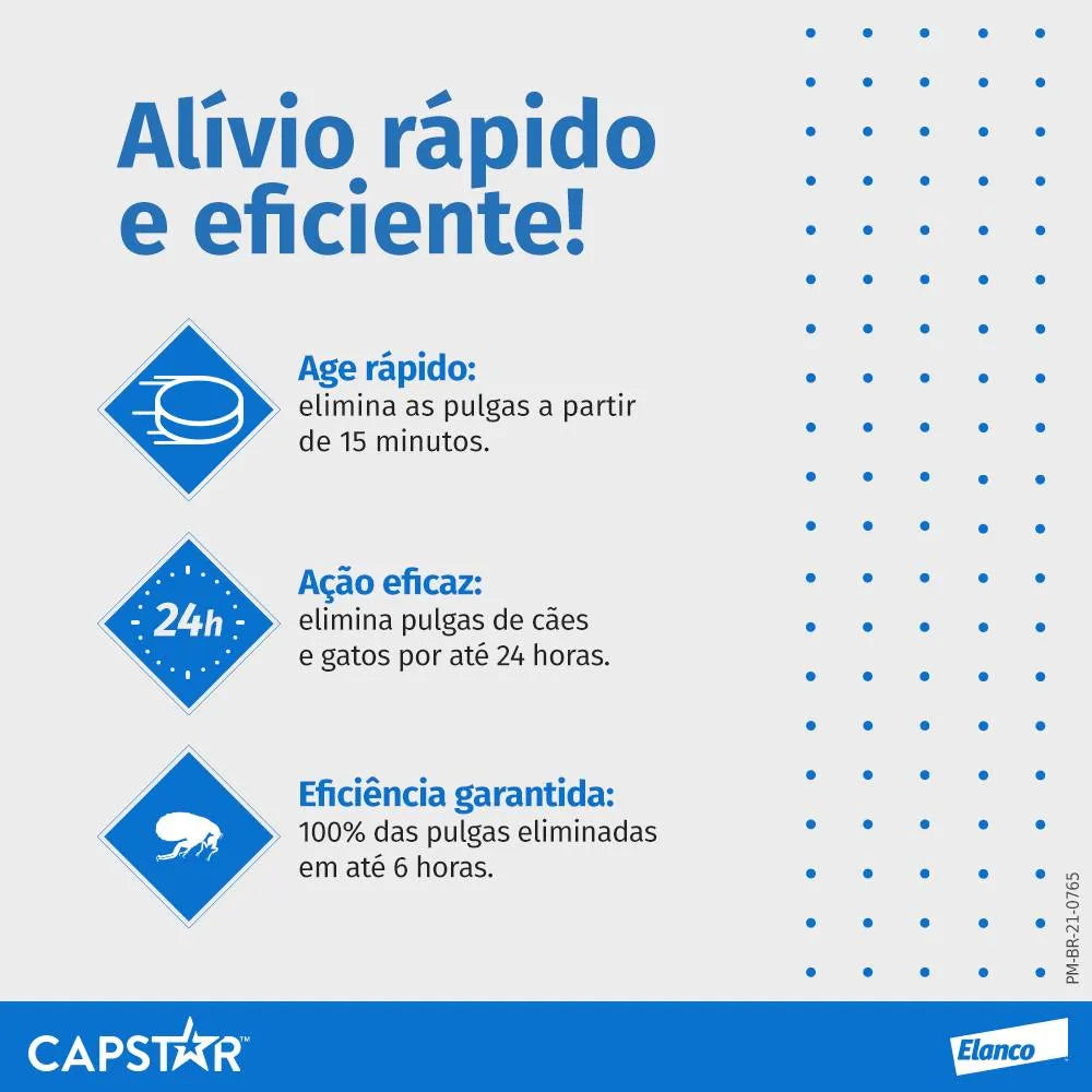 Capstar 57mg Antipulgas para Cães de 11,4 a 57kg C/1 uni | Elanco