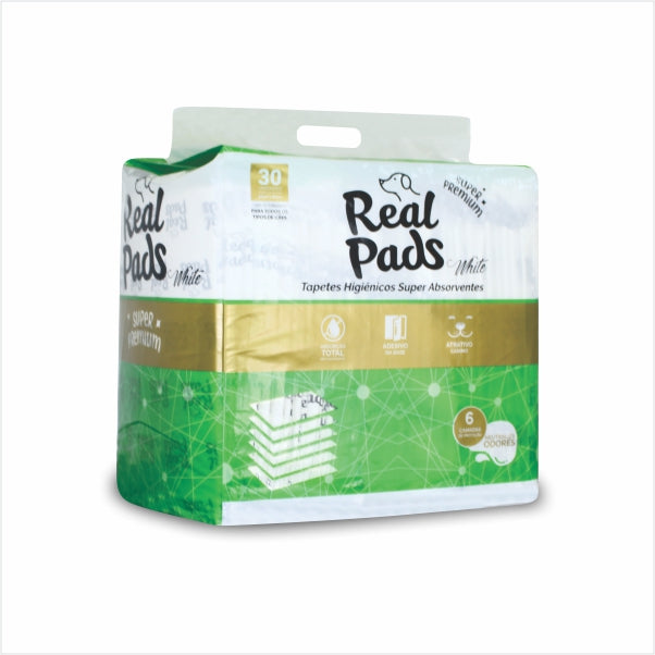 Tapete Higiênico White 80x60cm 30 un | Real Pads