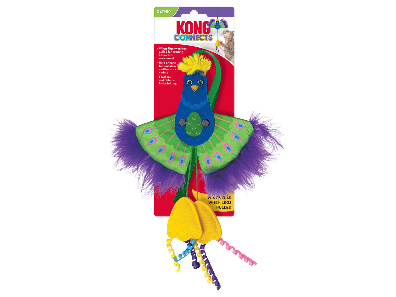 Brinquedo para Gatos KONG Connects Peacock Pavão de Pelúcia
