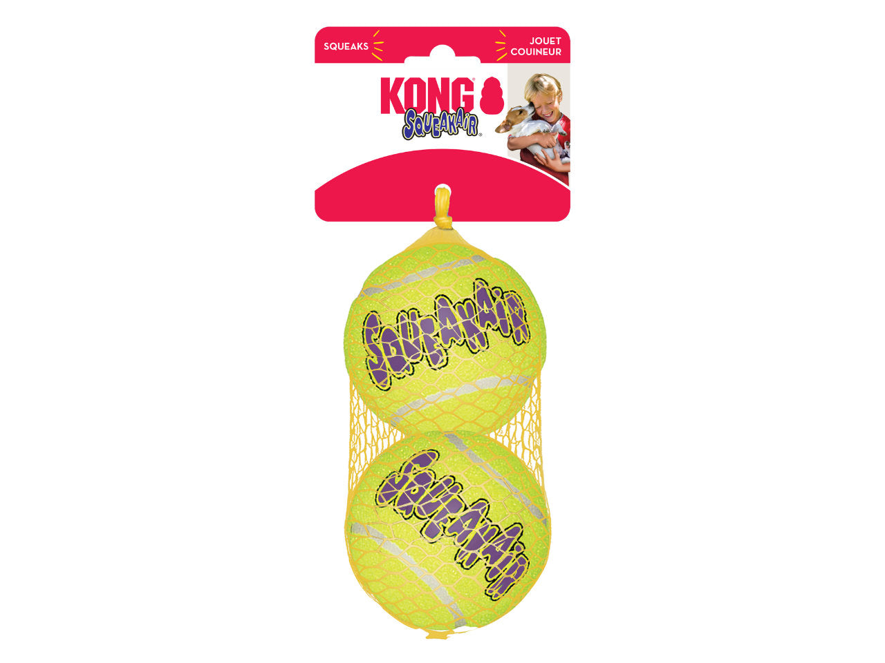 Bola de Tênis com Apito KONG SqueakAir | Cães G Kit c/ 2