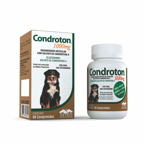Condroton 1000mg Regenerador Articular 60Comp. Cães - Vetnil