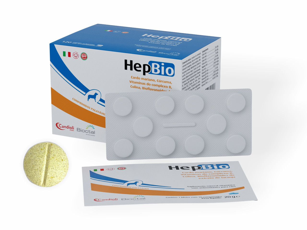 HEPBIO Blister com 10 Comprimidos Suplemento Vitamínico para Suporte Hepático em Cães | Bioctal