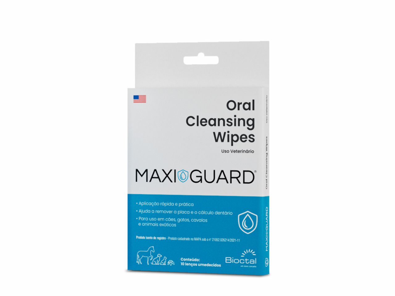 MAXI/GUARD Oral Cleansing Wipes 10und Lenços para Higienização Oral de Cães e Gatos | Bioctal