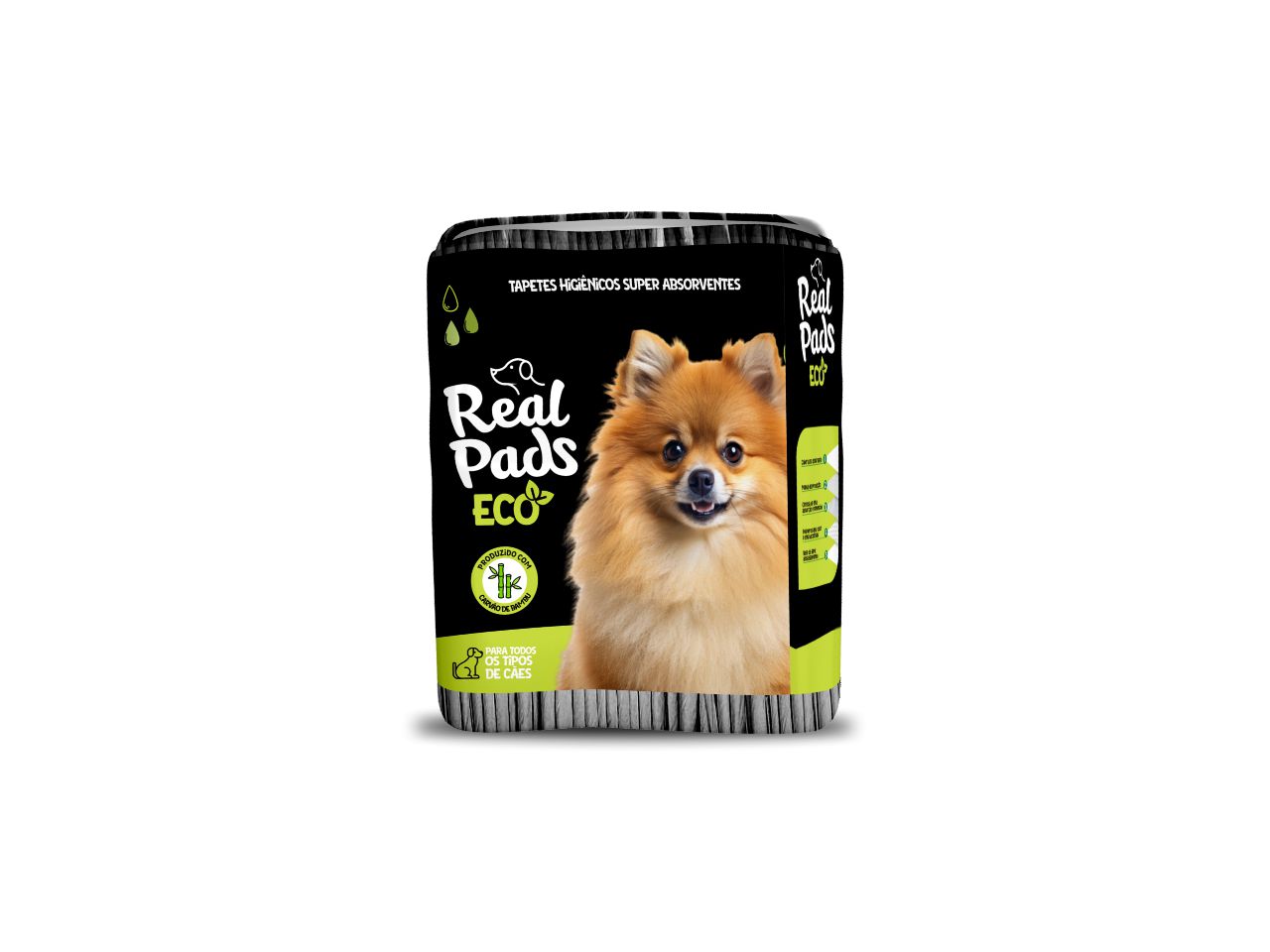 Tapete Higiênico Real Pads Eco Carvão Para Pet Com 10un De 80X60cm