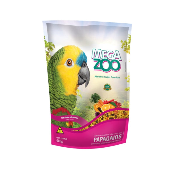 Ração Extrusada Papagaios Com Frutas E Legumes 600G | Megazoo