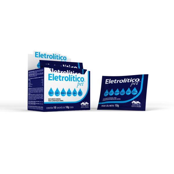 Pet Electrolytic Box with 10 Sachets of 10g - Vetnil for Horses, Cattle, Pigs, Poultry and Goats