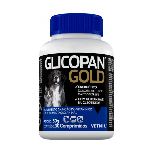 Glicopan Gold Suplemento de Vitaminas 30 Comprimidos para Cães e Gatos | Vetnil