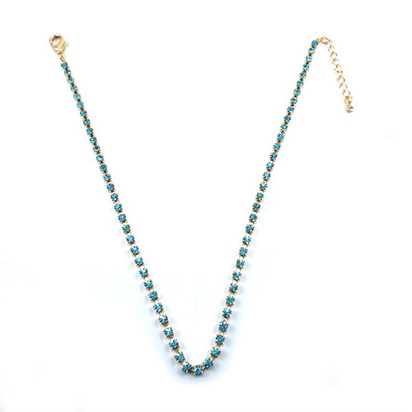 Corrente Lisa De Strass Azul Para Pet Pelle Pet