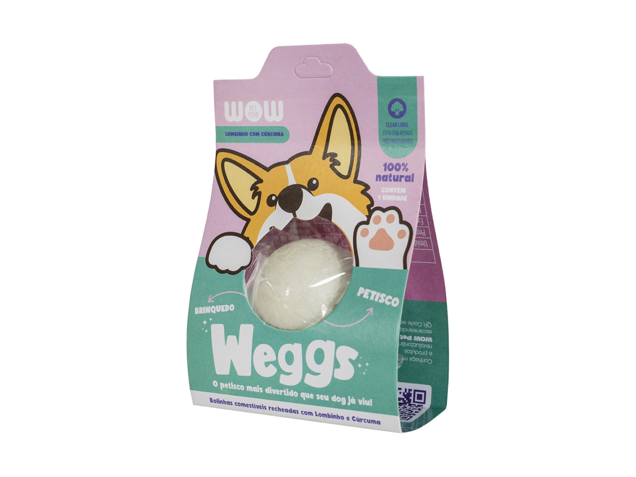 Petisco PN Weggs sabor lombinho com cúrcuma 1un | WOW Pet Food