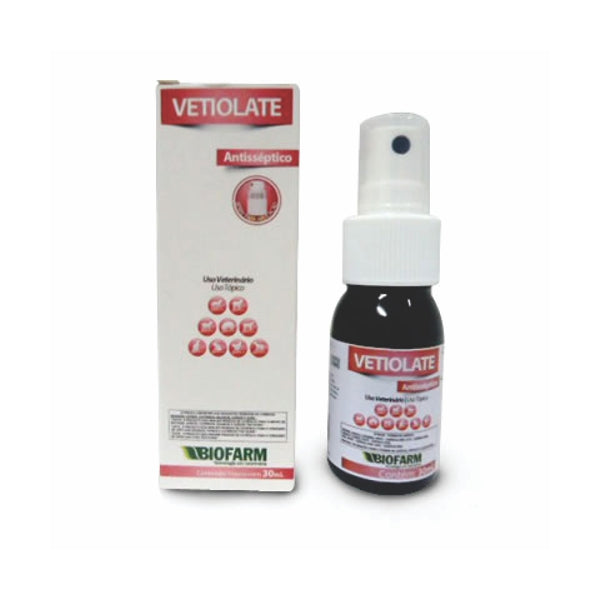 Vetiolate Biofarm Spray 30 ml Antisséptico para Cães e Gatos | Biofarm