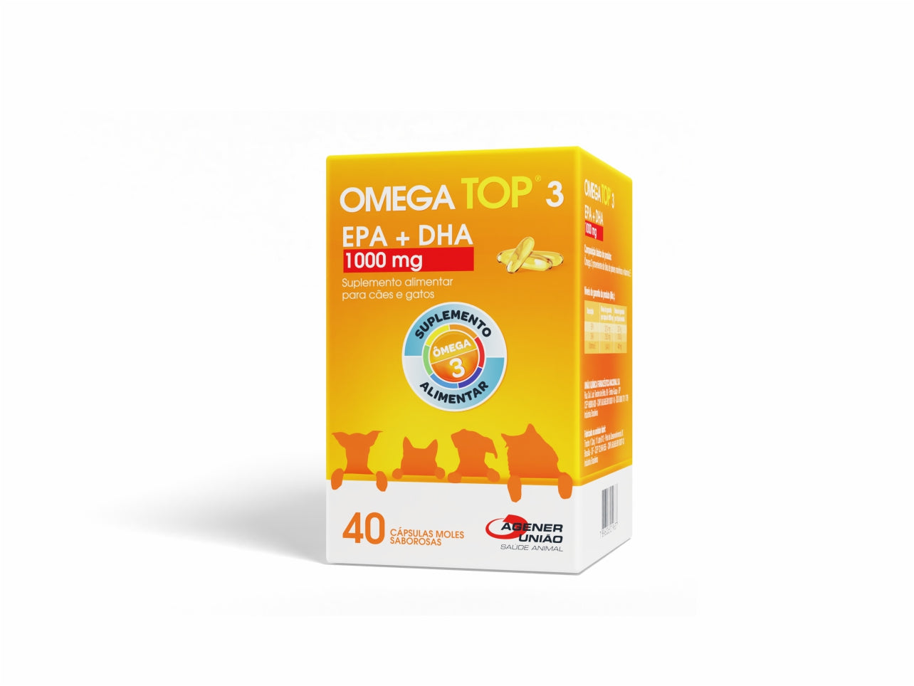 Omega Top 3 1000mg for Dogs and Cats | Tasty Omega 3 Food Supplement