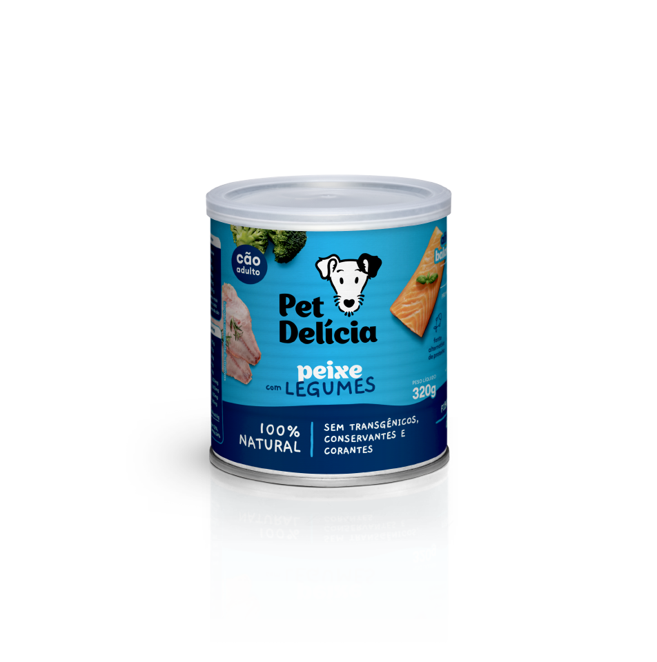 Pet Delícia Dog Fish with Vegetables 320g | Natural Food for Adult Dogs