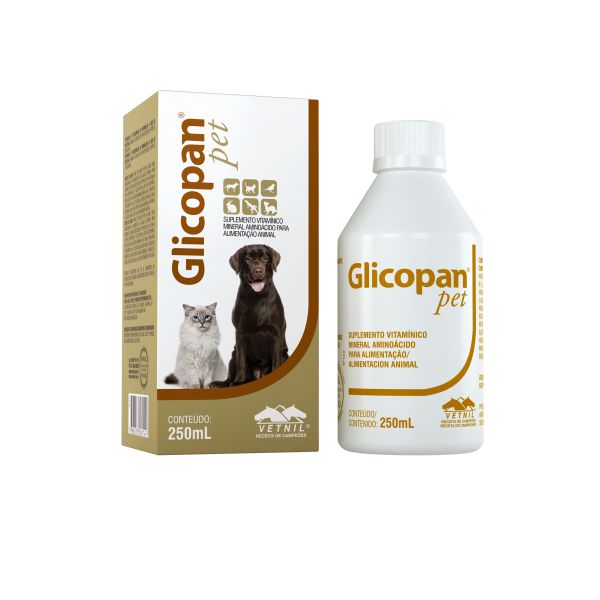 Suplemento Vitamínico Glicopan Pet 250 ML para Cães e Gatos | Vetnil