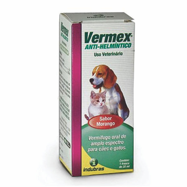 Vermex Composto 20ml Vermífugo para Cães e Gatos | Indubras