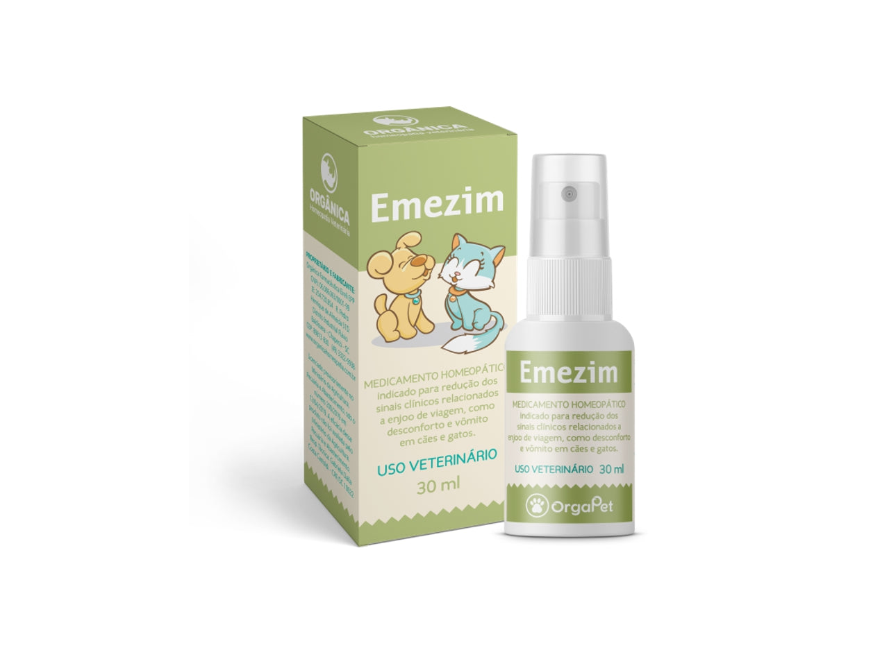 Medicamento Homeopático Sistema de Terapia Emezim 30ML para Cães e Gatos | OrgaPet