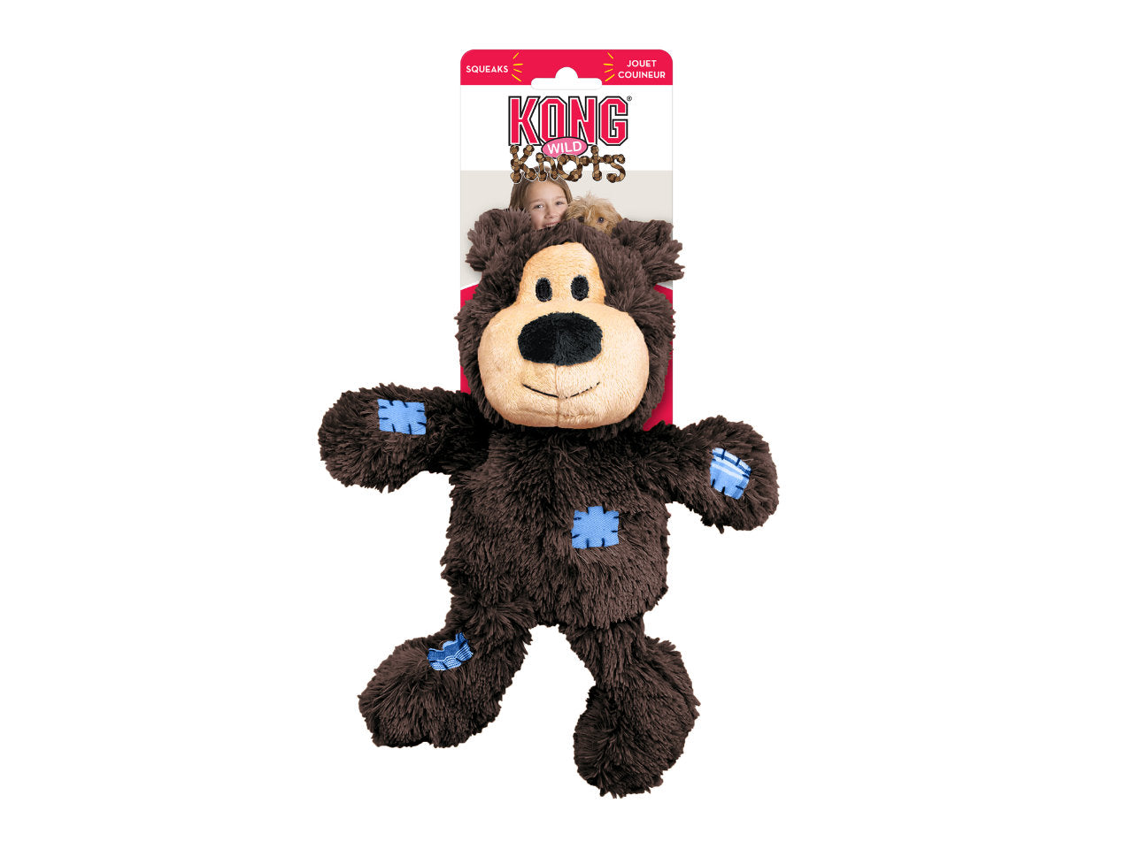 Brinquedo de Pelúcia com Corda KONG Wild Knots Bear | Urso Interativo e Resistente para Cães
