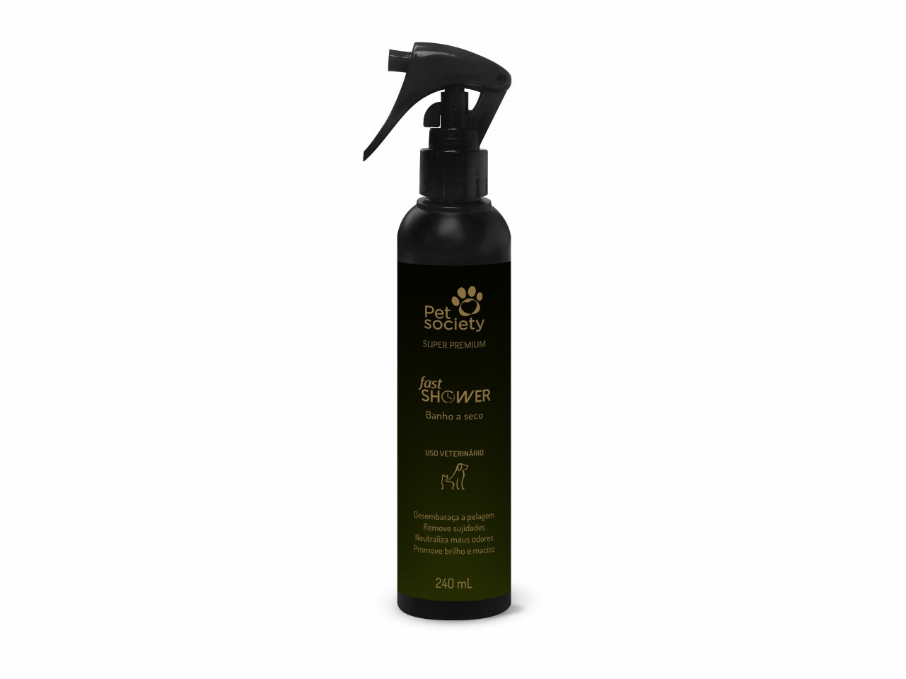 Super Premium Fast Shower Banho Seco 240ml para Cães e Gatos | Spray 5 em 1