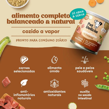 Ração Úmida Cães Panelinha de Carne 320gr | Pet Delícia