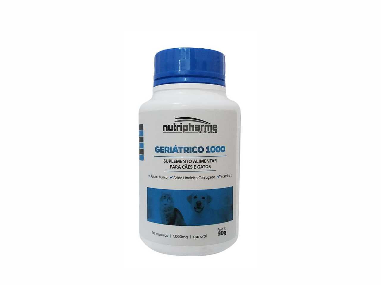 GERIATRICO 1000 30CP Suplemento Nutricional para Cães e Gatos | Nutripharme