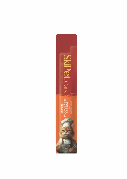 Snack Cremoso Skipet Cats Frango Com Fígado Sachê 15g