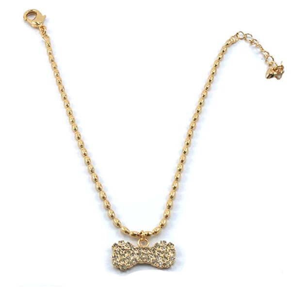 Corrente Com Osso Cristal Para Pet Pelle Pet