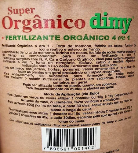 Fertilizante Super Orgânico 4 Em 1 Cx 1kg | Dimy