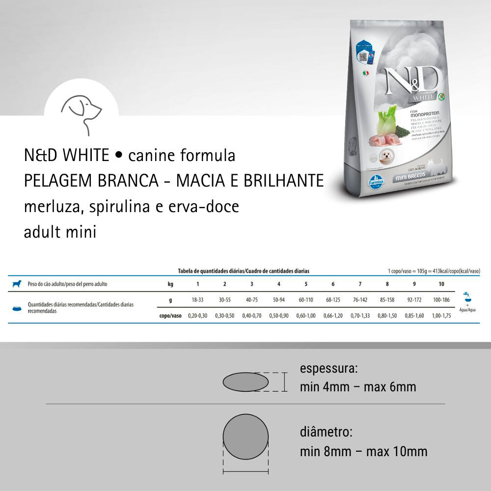 Ração ND White Cães Adultos Raças Mini | Farmina