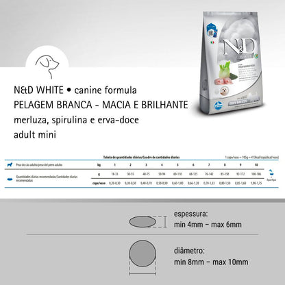 Ração ND White Cães Adultos Raças Mini | Farmina
