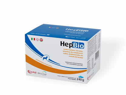 HEPBIO Blister com 10 Comprimidos Suplemento Vitamínico para Suporte Hepático em Cães | Bioctal
