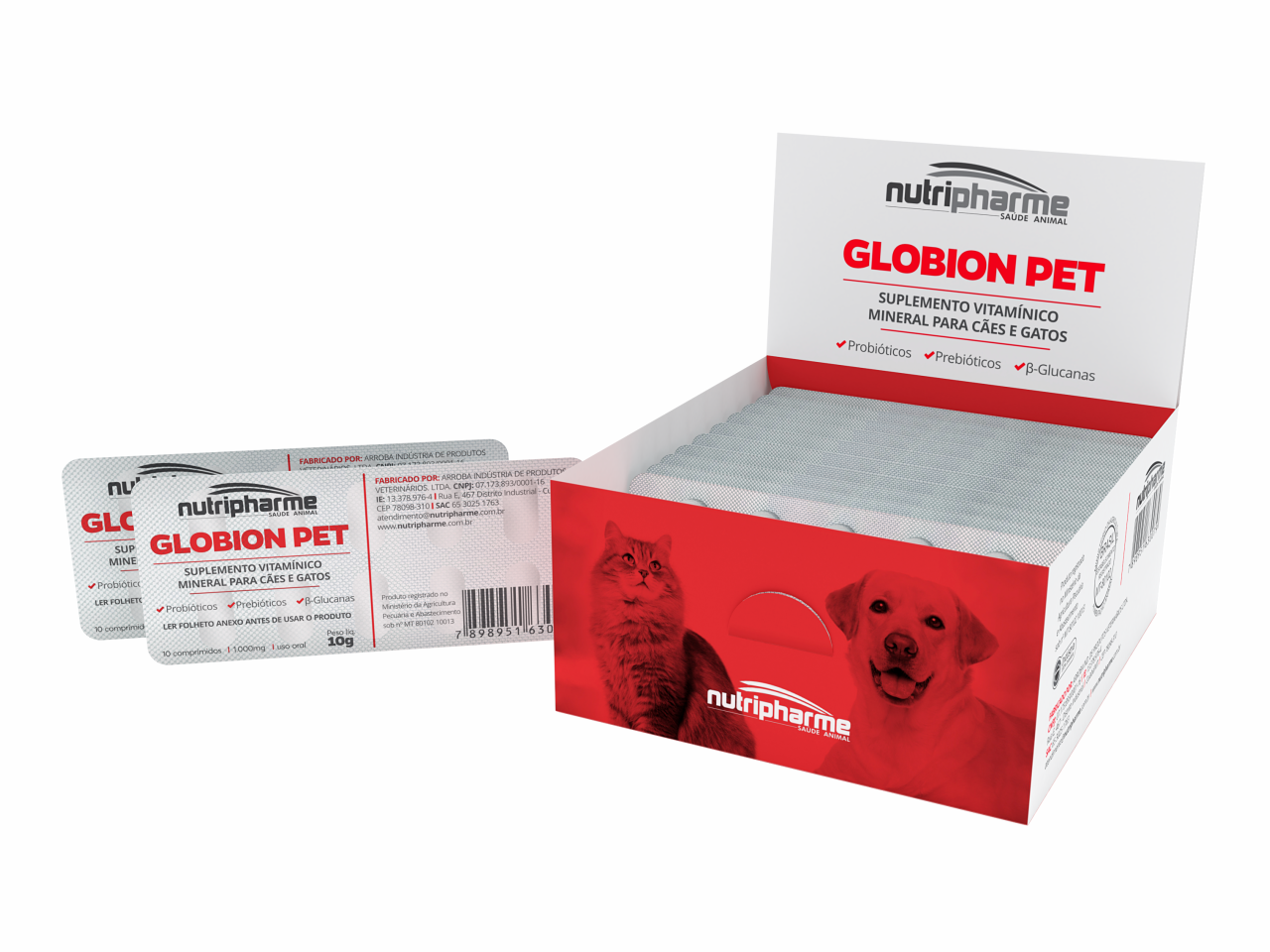 GLOBION PET | Vitamin and Mineral Supplement with Probiotics and Prebiotics | Dogs and Cats