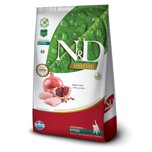 Ração ND Prime Feline Kitten Fran/Roma 7,5kg | Alimento Completo para Gatos Filhotes e Fêmeas Gestantes | Farmina