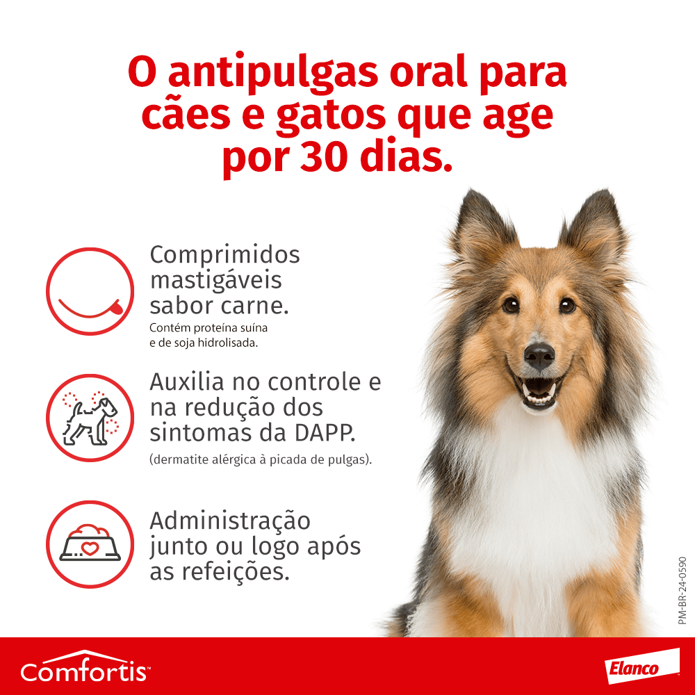 Antipulgas Elanco Comfortis 270 mg | 3 Comprimidos | Para Cães de 4,5 a 9 Kg e Gatos de 2,8 a 5,4 Kg | Elanco