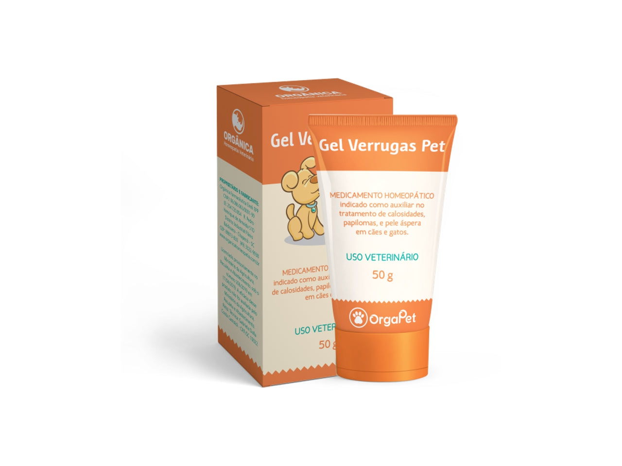 Medicamento Homeopático Tratamento Hidratante Gel Verrugas Pet 50g para Cães e Gatos | OrgaPet