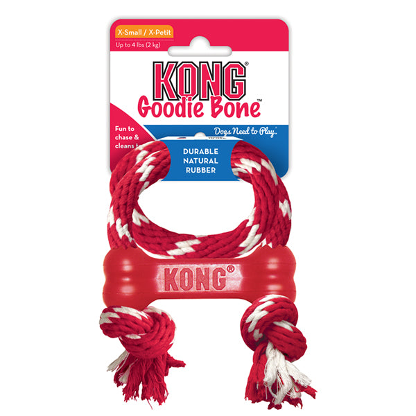 Goodie Bone c/ Corda PP Brinquedo para Cachorro | KONG