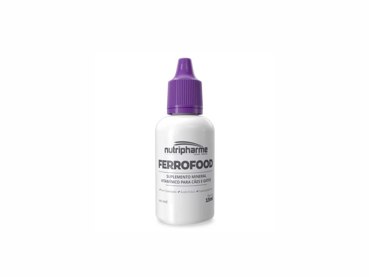 FERROFOOD 15ML Suplemento para Cães, Gatos e Outros Animais | Nutripharme