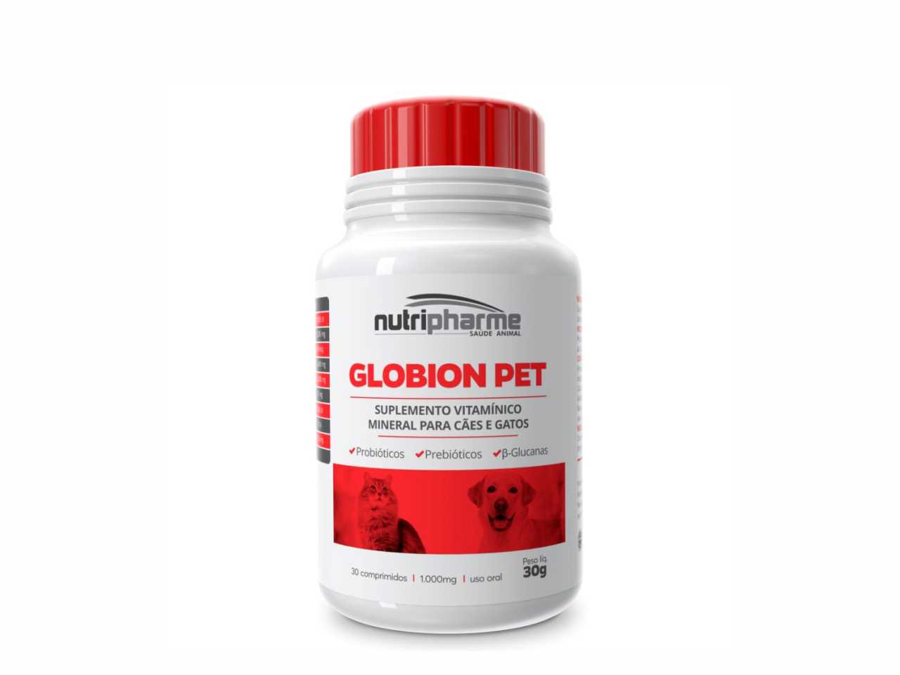 Globion Pet 30 Comprimidos Suplemento Vitamínico Mineral Cães e Gatos | Nutripharme