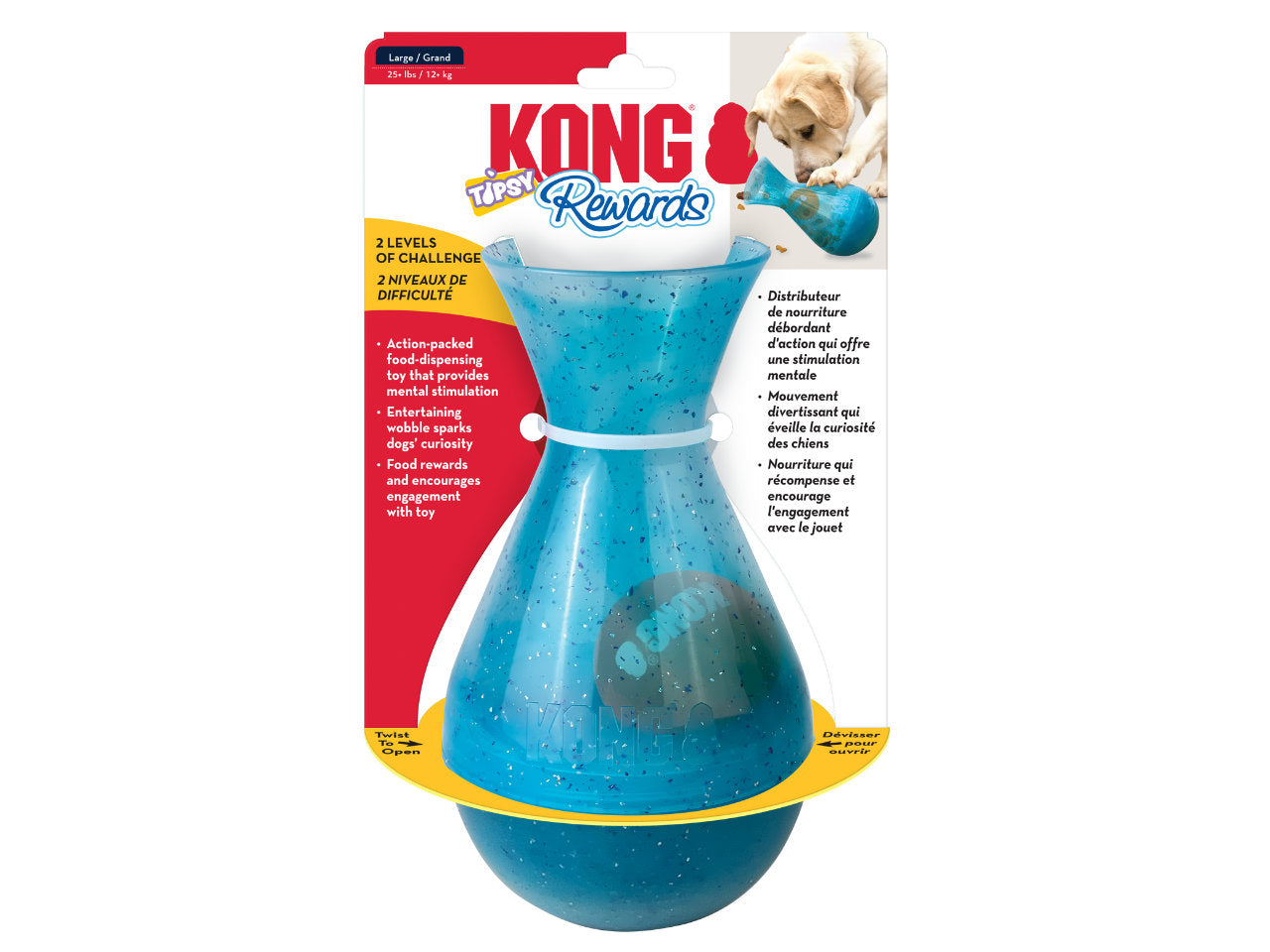 Brinquedo Interativo KONG Rewards Tipsy para Cães | Dispenser de Petiscos Resistente