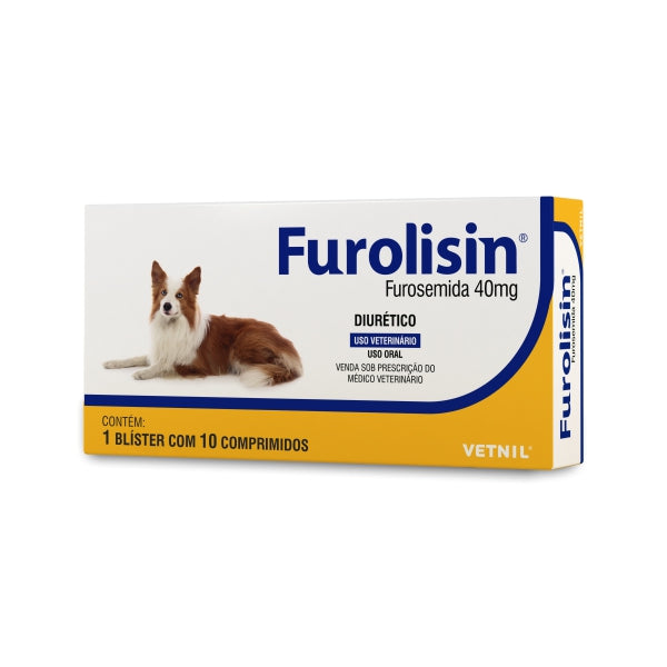 Furolisin para Cães e Gatos 40mg | Caixa com 10 Comprimidos | Vetnil