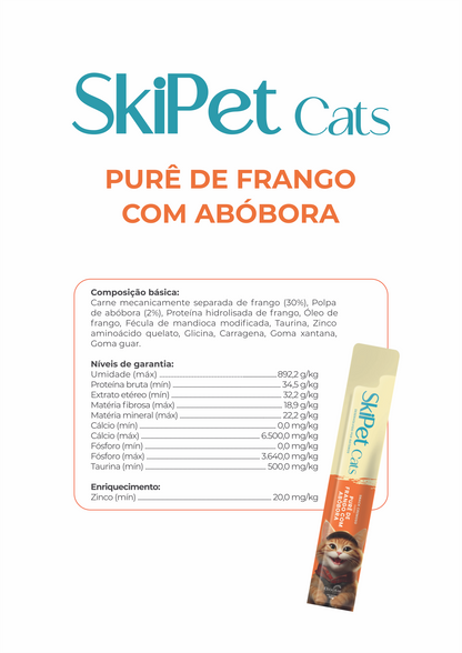 Snack Cremoso Skipet Cats Frango Com Abóbora Emb. 4unX15G