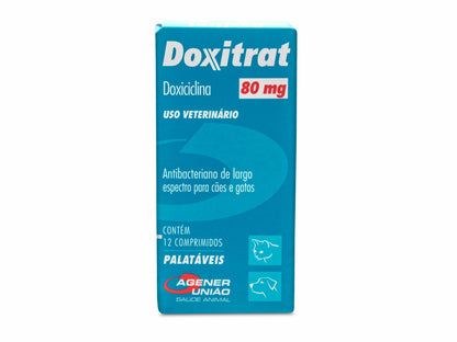Doxitrat 80mg | 12 Palatable Tablets for Dogs and Cats | Long Spectrum Antibiotic