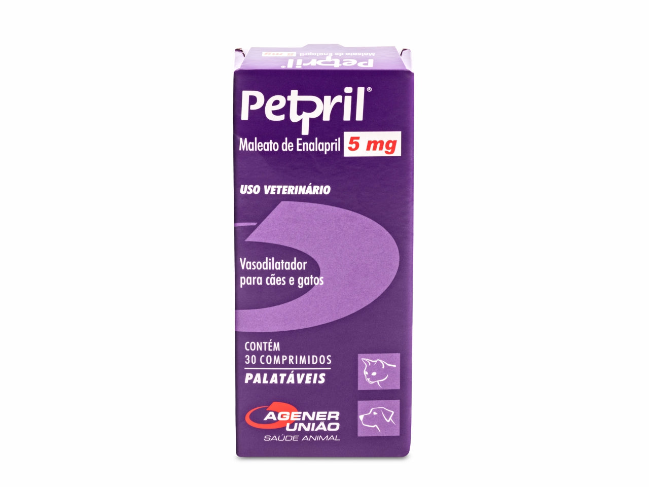 PETPRIL 5mg c/ 30 Comprimidos | Tratamento para Insuficiência Cardíaca em Cães e Gatos