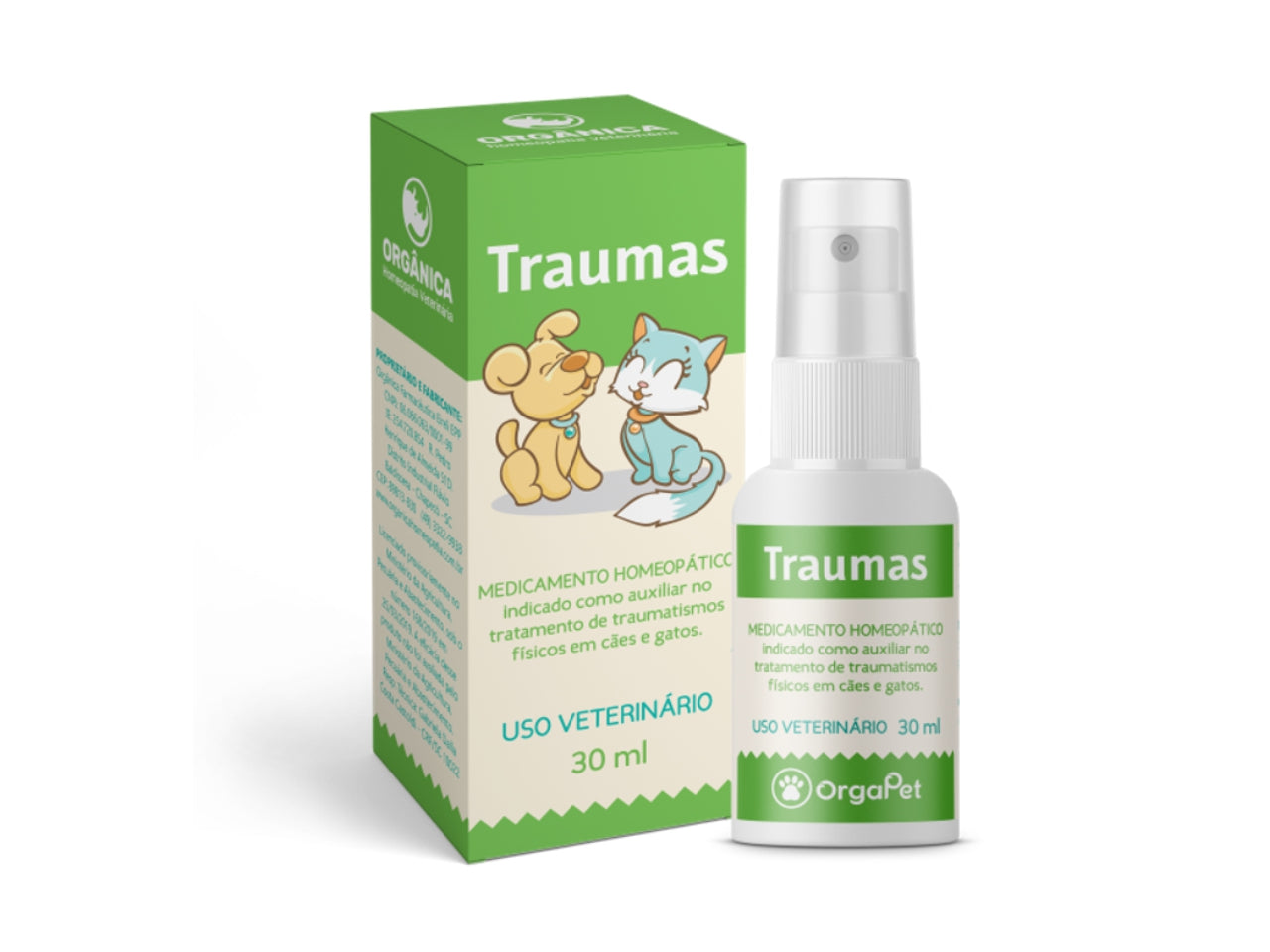 Medicamento Homeopático Traumas para Cães e Gatos 30ml | OrgaPet