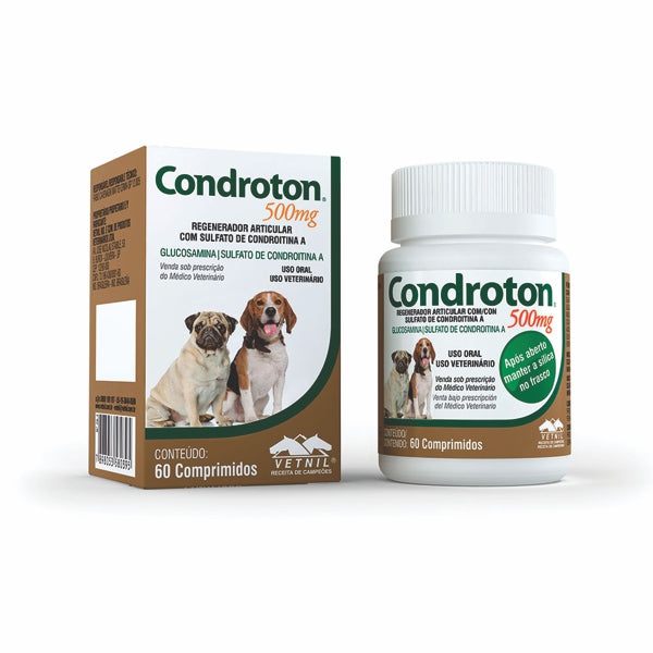 Condroton 500mg Regenerador Articular 60Comp. Cães - Vetnil