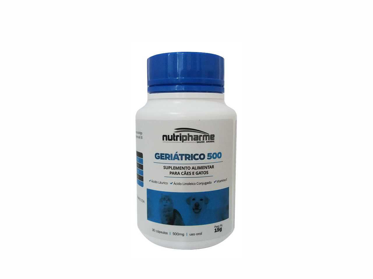 GERIATRICO 500 30 comprimidos Suplemento Nutricional para Cães e Gatos | Nutripharme