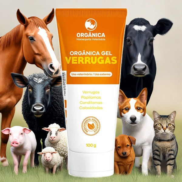 Orgânica Gel para Remoção de Verrugas 100g | Uso em Cães, Gatos, Equinos, Caprinos, Ovinos e Suínos | OrgaPet