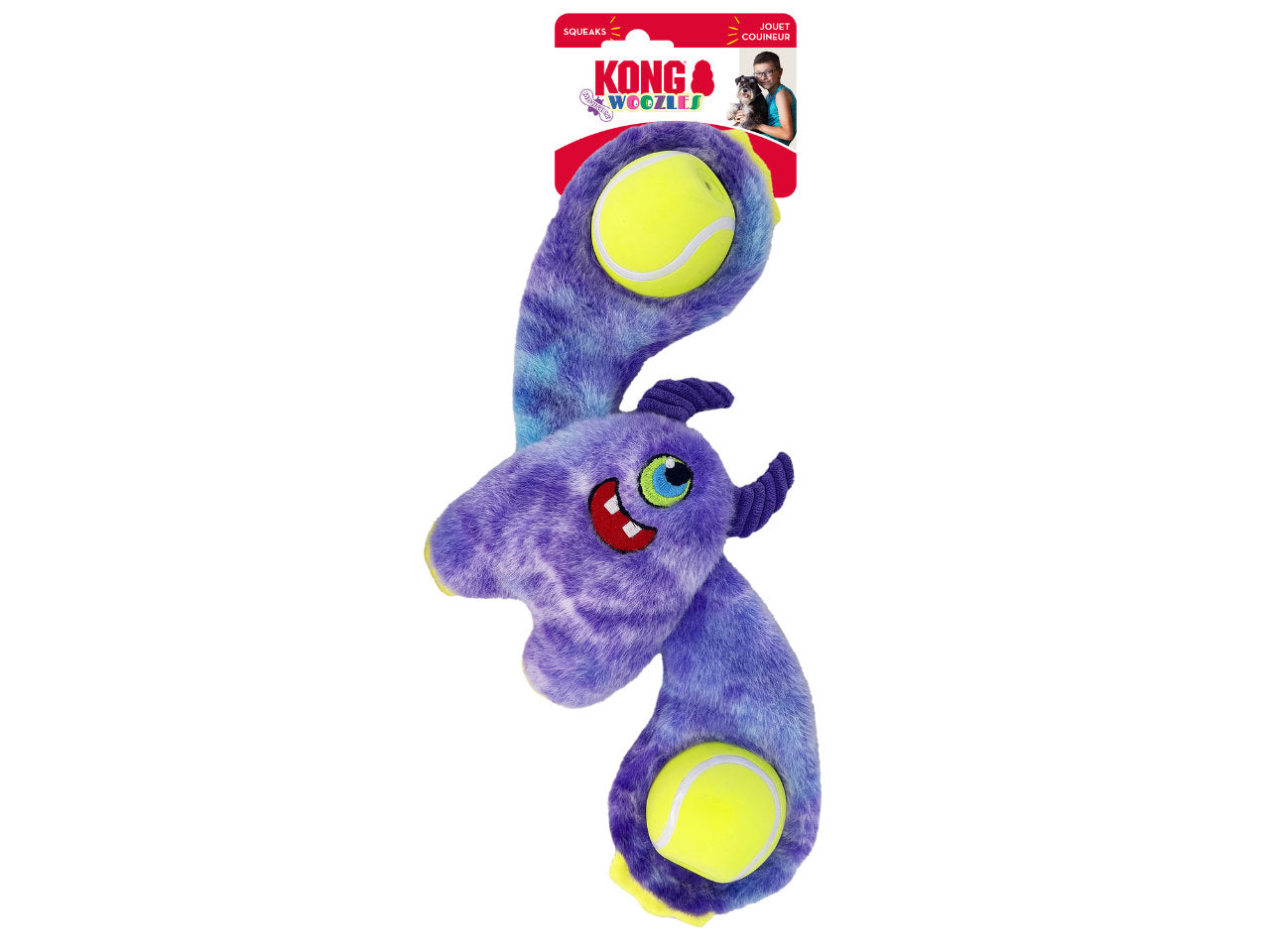 Brinquedo Pelúcia KONG Woozles Monstro Azul | Cães M